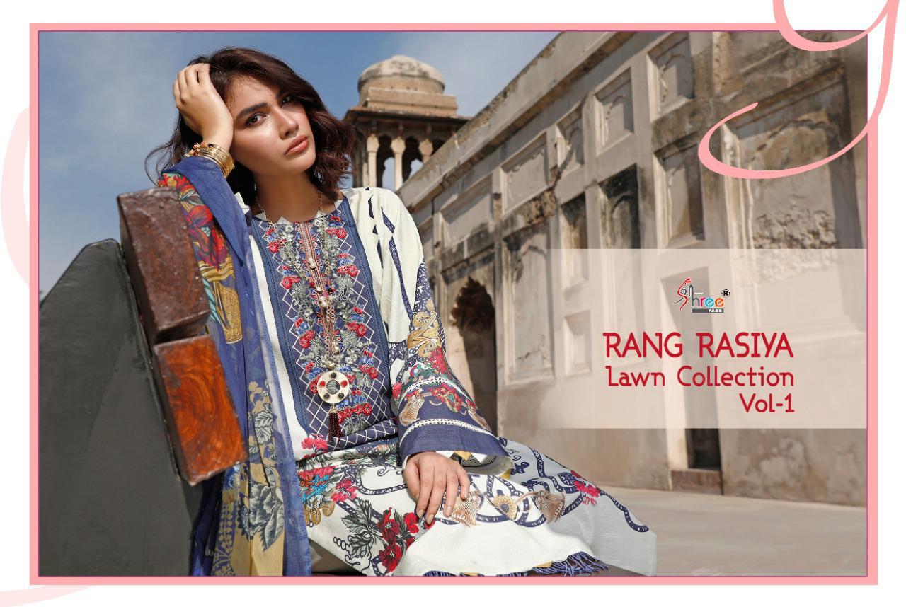 Rang Rasiya Lawn Collection Vol 1 By Shree Fabs Manufacturer Traders Surat