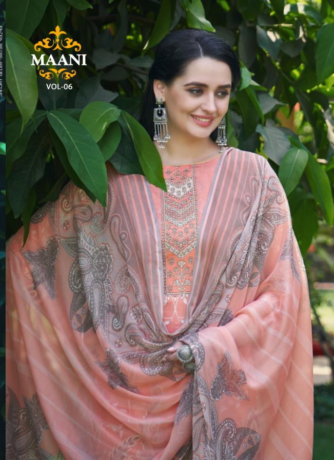 Maani Vol 6 Pure Jam Digital Printed Suits Single Available