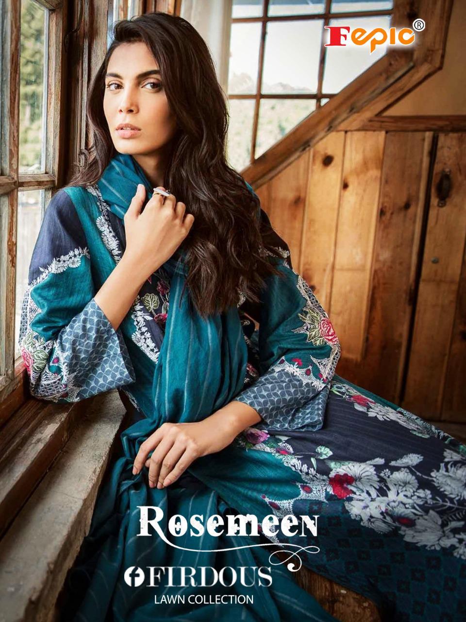 Rosemeen Firdous Lawn Collection By Fepic Wholesale Suppliers And Dealer From India