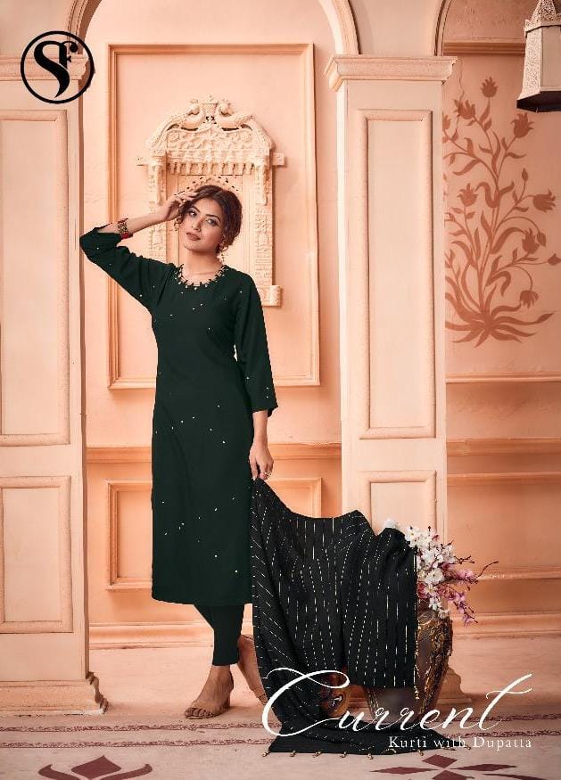 Current Readymade Kurti With Dupatta By Sweety Fashion Manufacturer Traders Surat