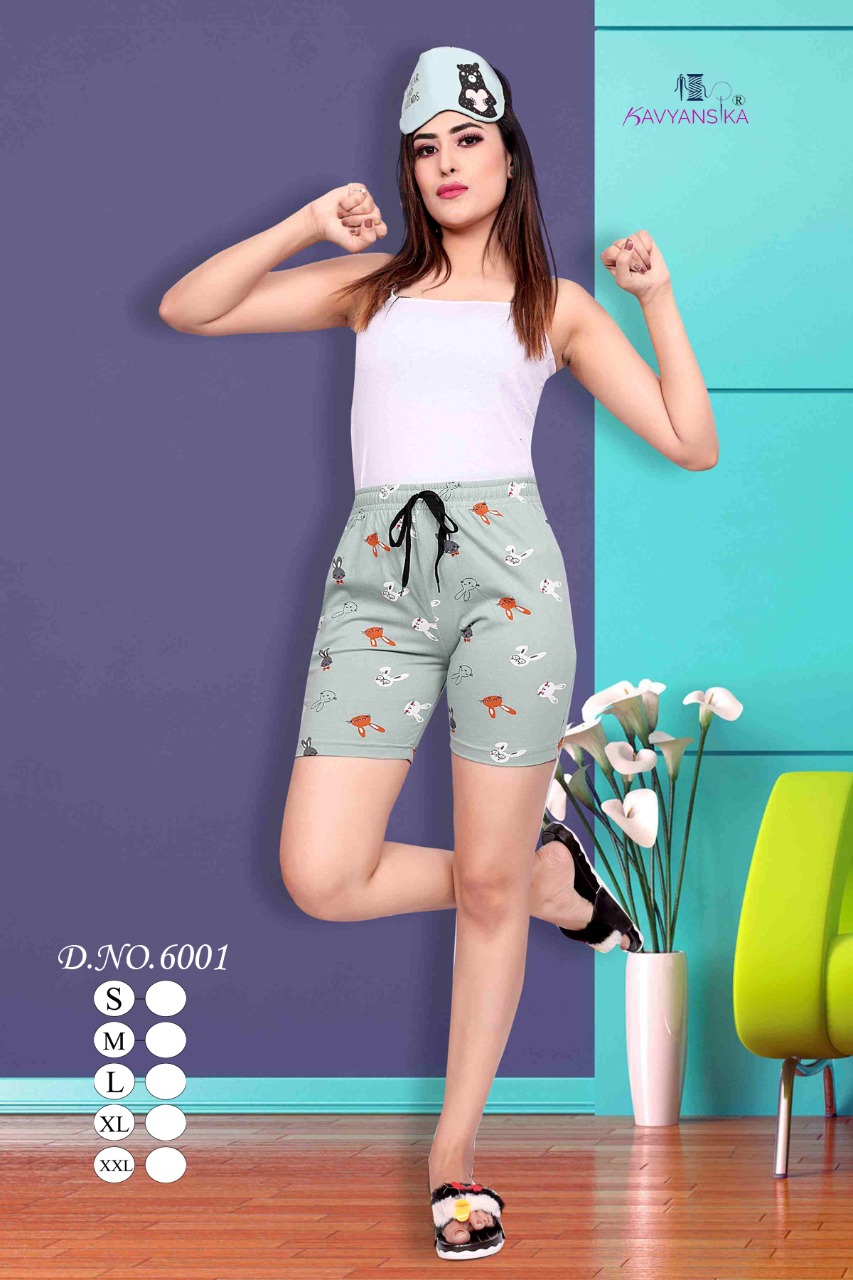 Kavyansika Printee Shorts 6001 Dealer And Exporter Surat