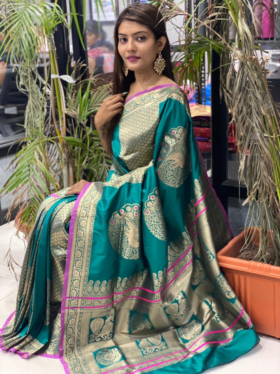 A Graceful Combination Of Soft Kesari Silk Saree By Nitya Nx Manufacturer Traders Surat