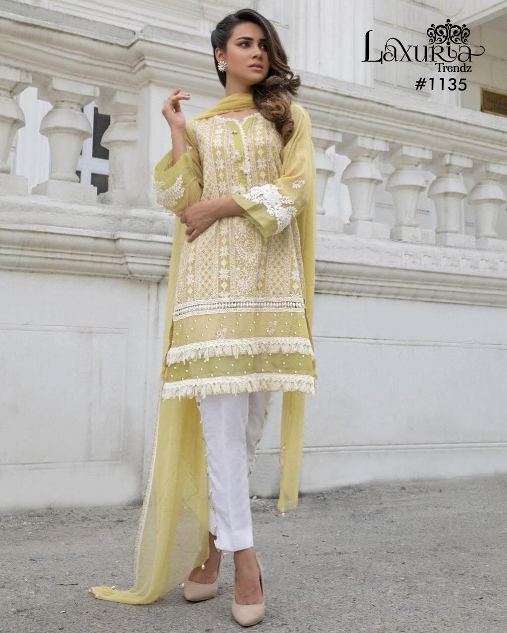 Laxuria Trendz D No 1135 Kurti With Pant And Dupatta Dealer And Exporter Surat