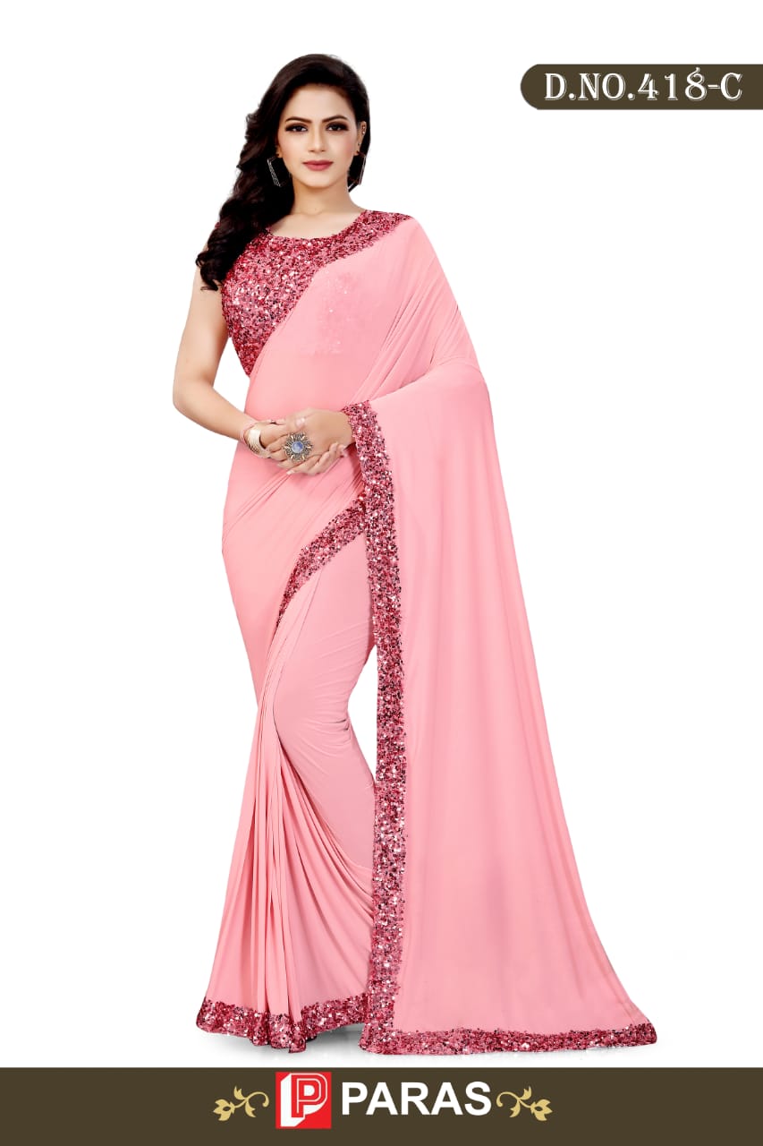 Paras New Collection D No 418 Party Wear Saree Wholesale Supplier Traders In Surat