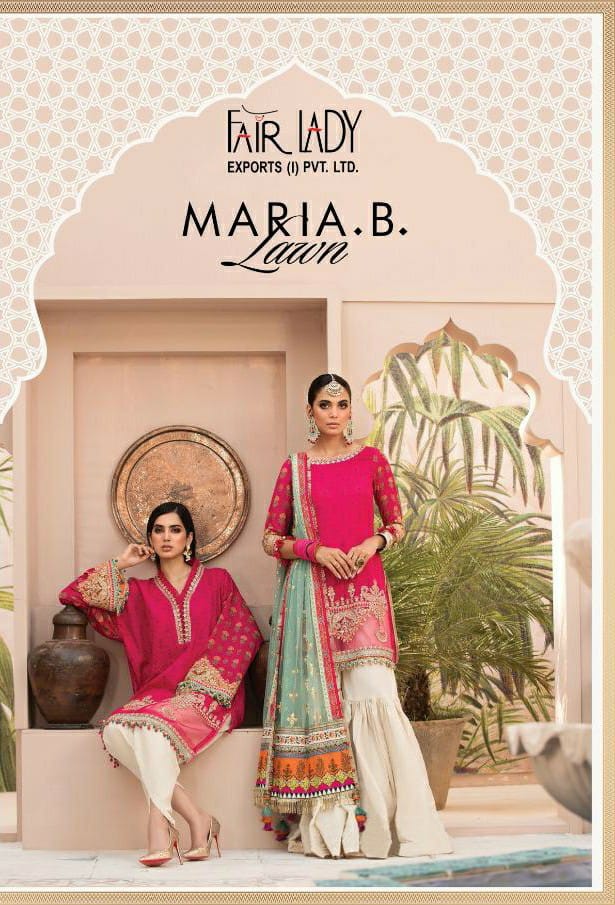 Maria B Lawn Heavy Embroidery Collection Cotton And Chiffon Dupatta By Fairlady Dealer And Exporter ...