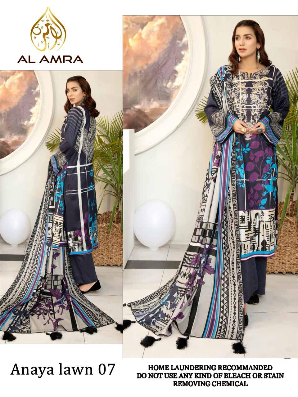 Anaya Lawn 06 07 08 By Al Amra Wholesale Supplier Traders In Surat