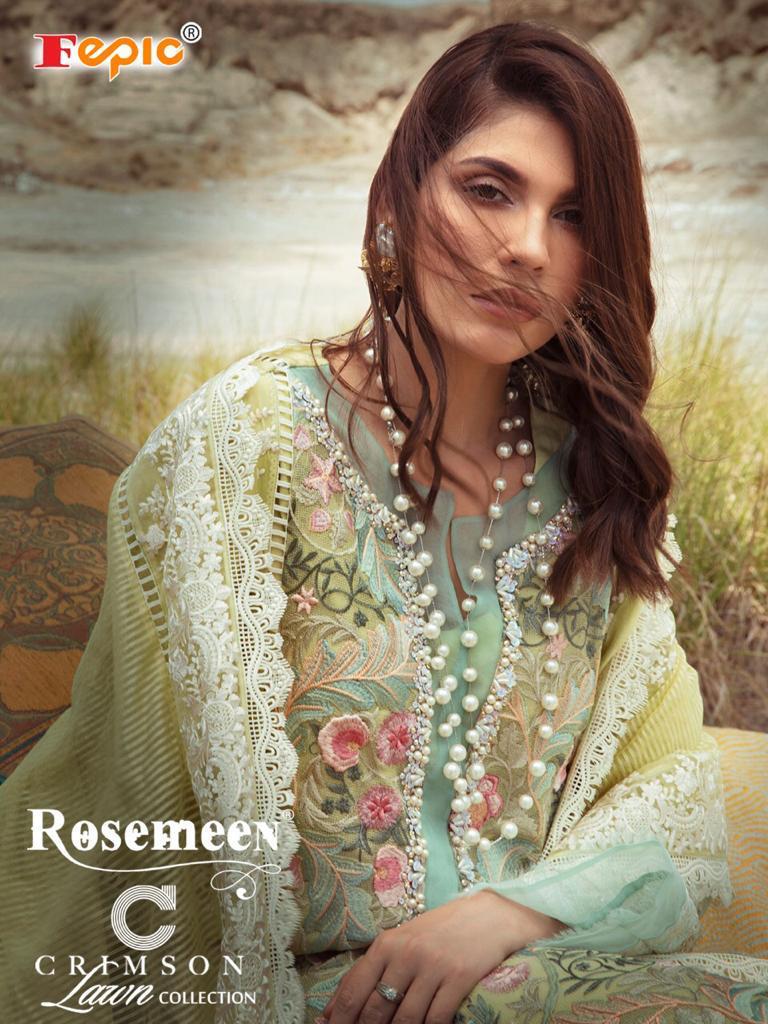 Rosemeen Crimson Lawn Collection By Fepic Wholesaler Supplier From Surat