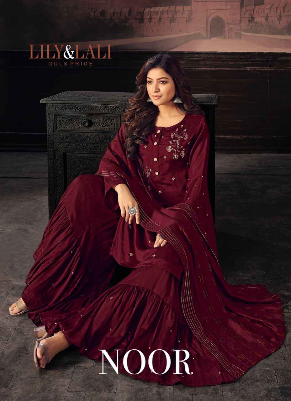 Noor By Lily And Lali Kurti With Sharara And Dupatta Manufacturer Traders Surat