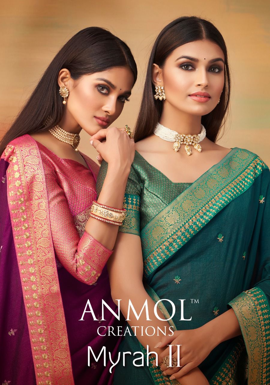 Myrah Vol 5 By Anmol Series 5001 To 5010 Single And Set Stockiest And Supplier From Surat