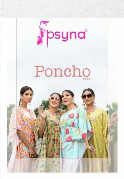 Poncho Kaftan Kurti With Pant By Psyna Dealer And Exporter Surat Gujarat
