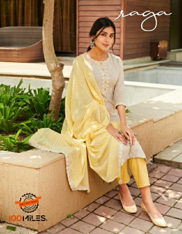 Raga Top With Pant And Dupatta By 100 Miles Dealer And Exporter Surat Gujarat