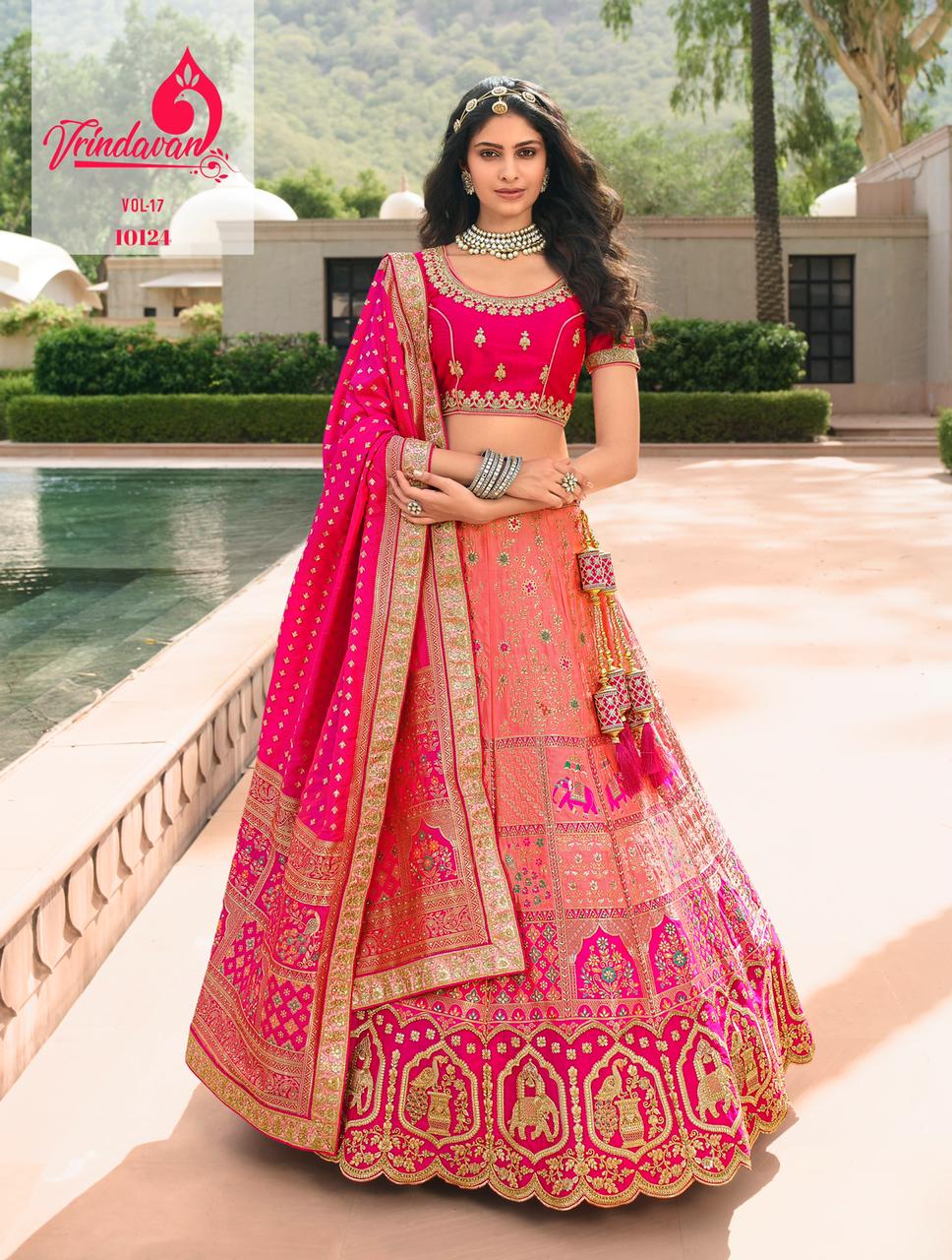 Vrindavan Vol 17 D No 10124 By Royal Lehanga Single Available Wholesale Supplier Traders In Surat