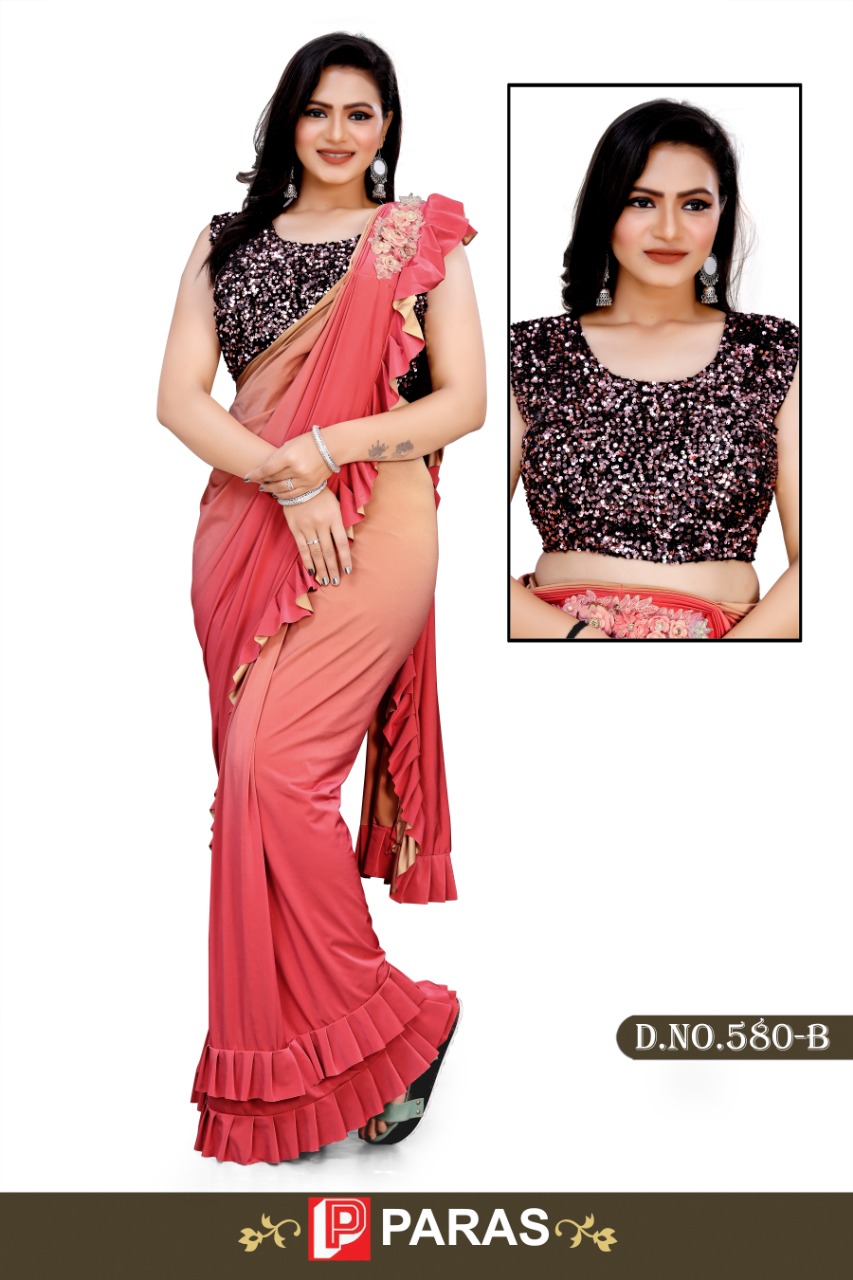 New Designer Sarees D No 580 By Paras Creation Single And Set Stockiest And Supplier From Surat