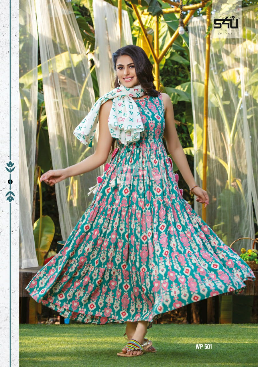 S4u 159 Designer Gown With Dupatta Wholesaler Supplier From Surat