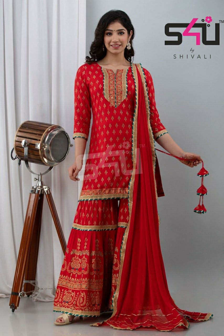 S4u 237 New Designer Kurti With Pant And Dupatta Dealer From India