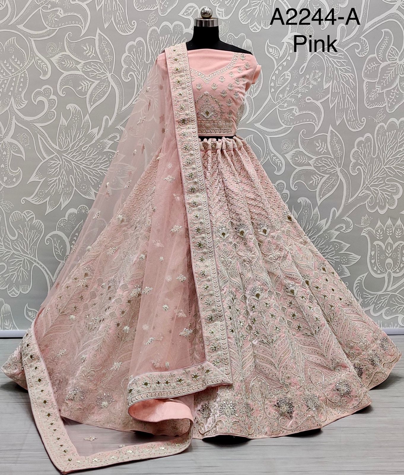 Hand Crafted Mirror And Designer Art Of Work Light Color Range Bridal Lehengacholi Single And Set St...