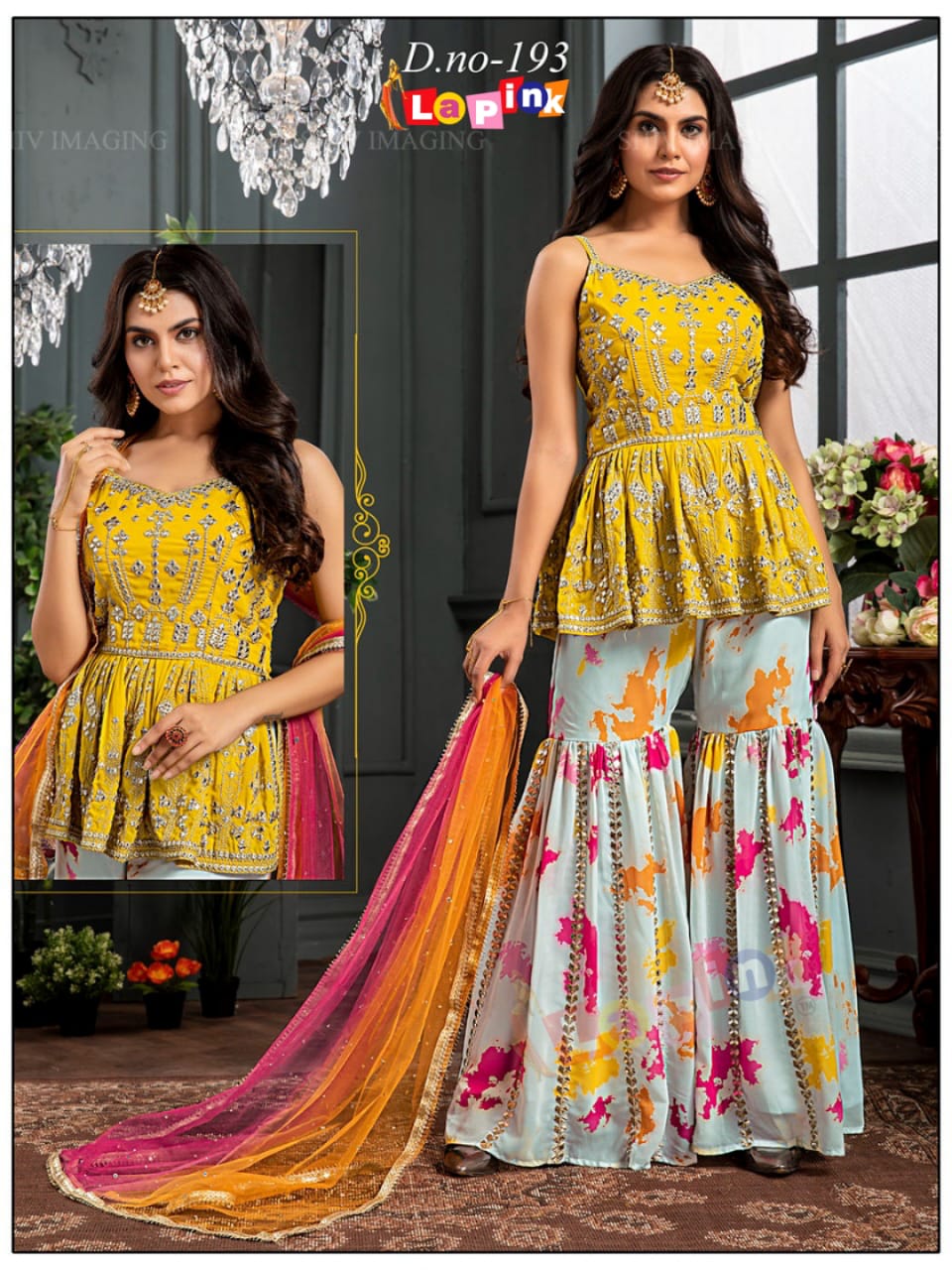 Multi Work On Viscos Fabric Stylish Wear Garara Suit Wholesale Supplier Traders In Surat