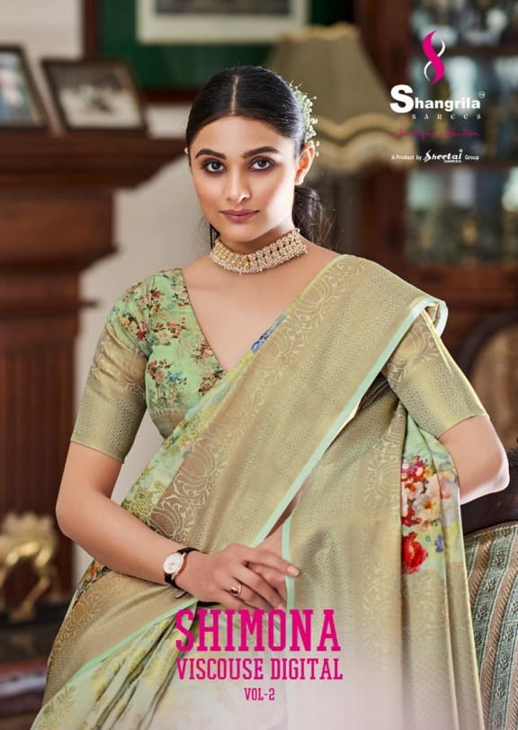 Shimona Viscouse Digital Vol 2 By Shangrila Sarees Dealer And Exporter Surat Gujarat