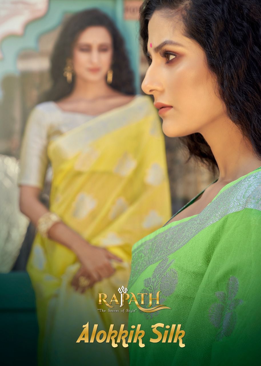 Alokkik Silk Series 9701 To 9706 By Rajyog Saree Single And Set Stockiest And Supplier From Surat