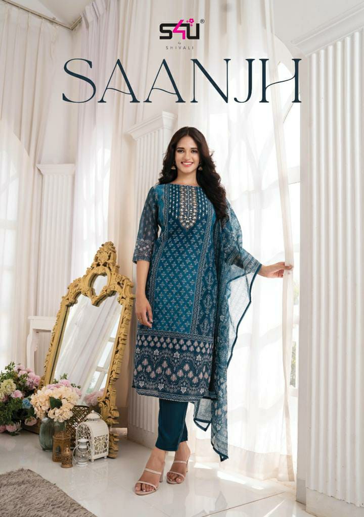 Saanjh Kurti With Pant And Dupatta By S4u Wholesaler Supplier From Surat