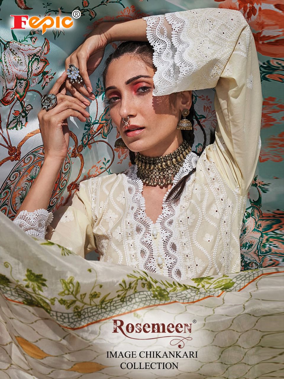 Rosemeen Image Chikankari Collection By Fepic Suit Wholesale Supplier Traders In Surat