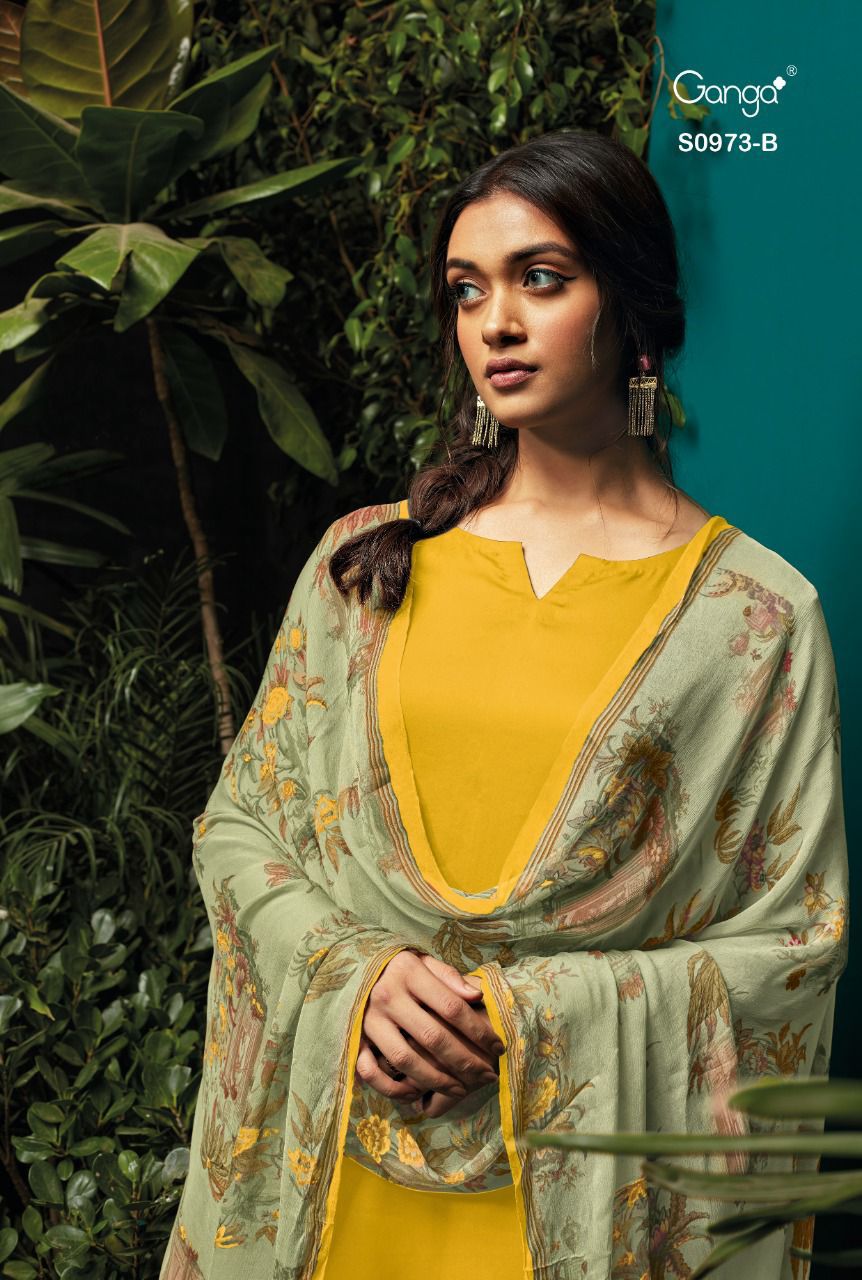 Selvi 973 By Ganga Designer Cotton Suit Dealer From India