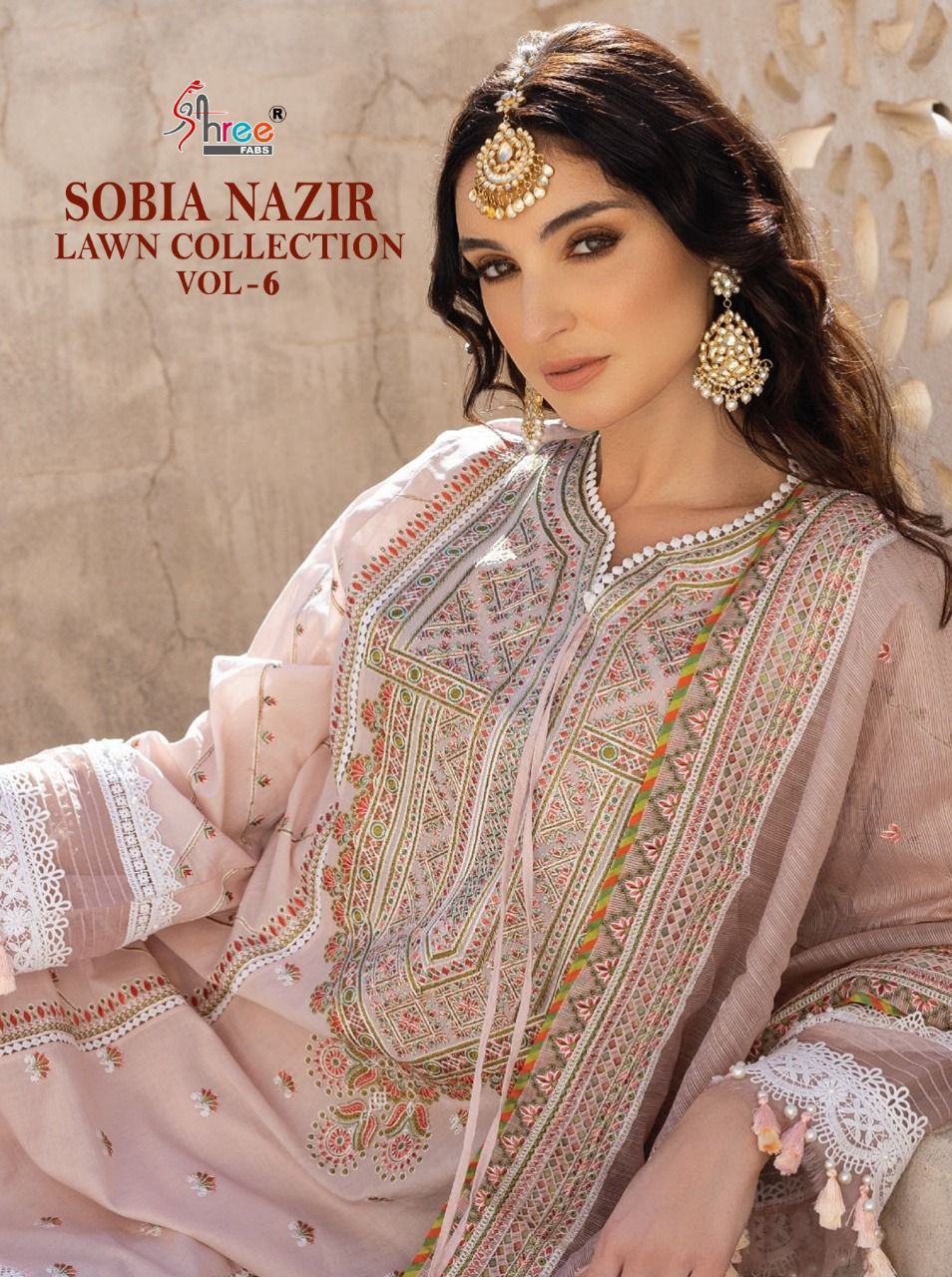 Sobiya Nazir Lawn Collection Vol 6 By Shree Fabs Cotton Suit Wholesale Supplier Traders In Surat