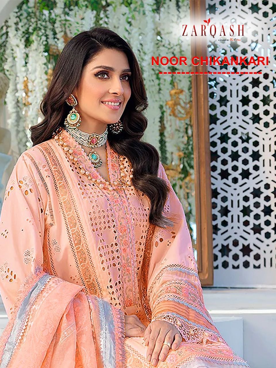 Noor Chikankari D No 2161 To 2166 By Zarqash Cotton Suit Dealer From India