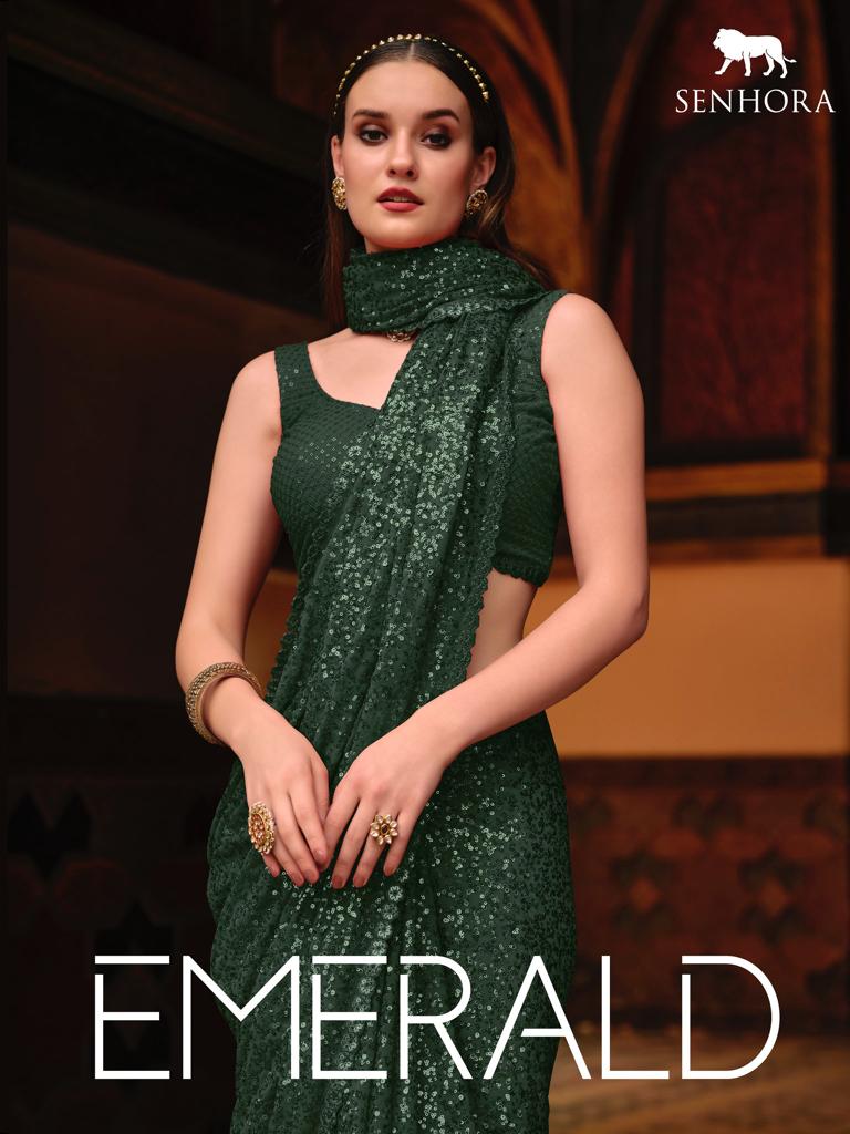 Emerald Vol 34 By Senhora Dresses Designer Saree Single And Set Stockiest And Supplier From Surat