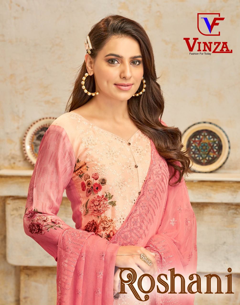 Roshani By Vinza Fashion Digital Print Suit Dealer And Exporter Surat Gujarat