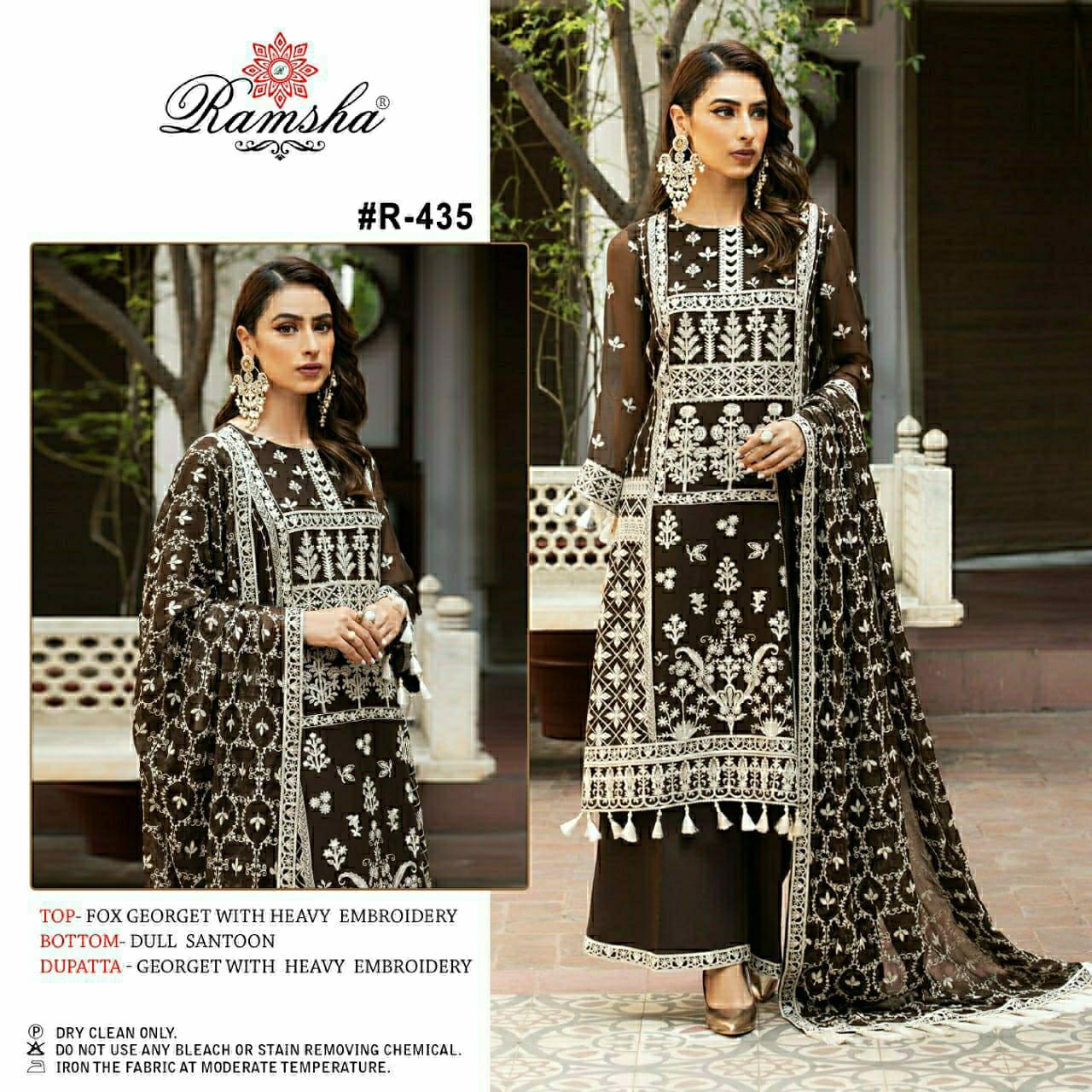 R 435 By Ramsha Designer Pakistani Suit Single And Set Stockiest And Supplier From Surat
