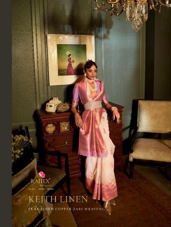 Keith Linen Series 253001 To 253006 By Raj Tex Designer Saree Single And Set Stockiest And Supplier ...