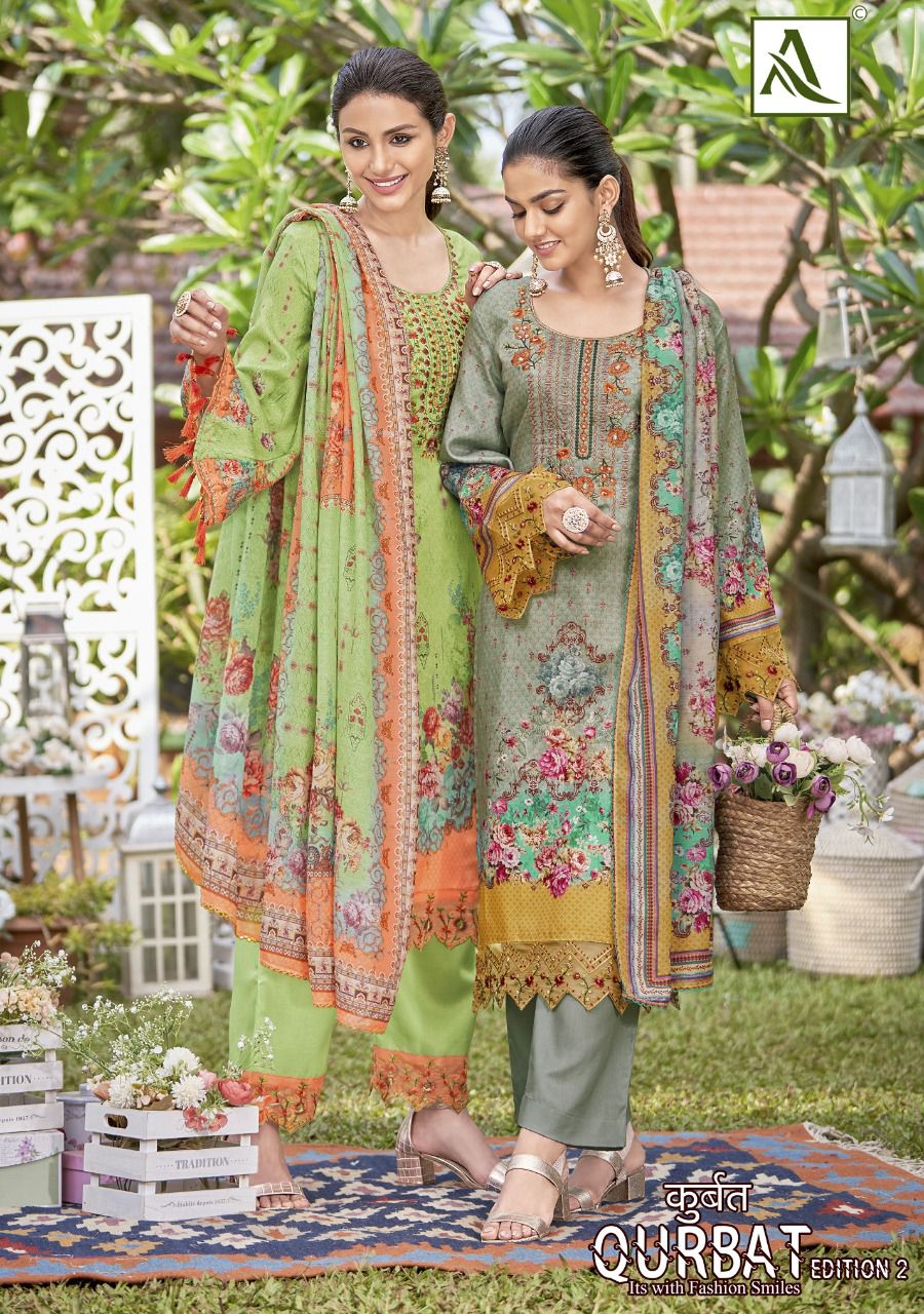 Qarbat Vol 2 By Alok Suit Cotton Digital Pakistani Print Suit Dealer And Exporter Surat Gujarat