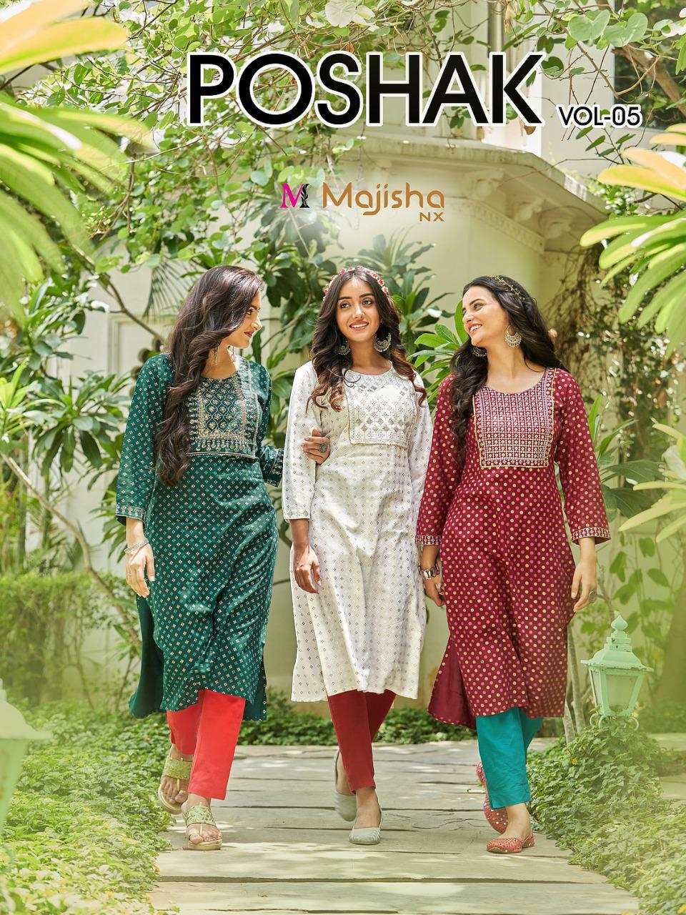 Poshak Vol 5 By Majisha Nx Designer Kurti Dealer From India