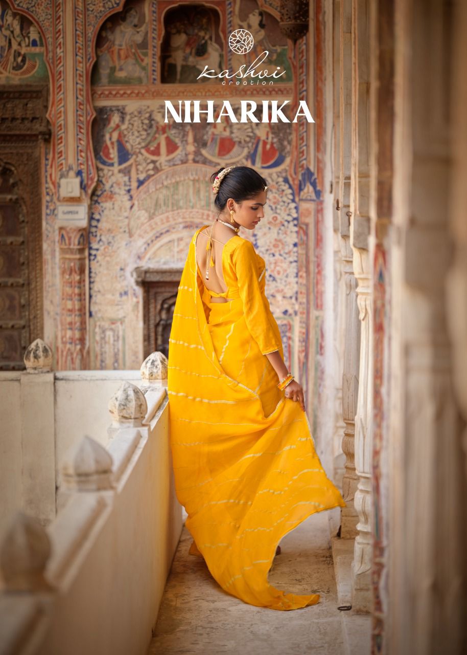 Niharika By Kashvi Creation Moss Chifon Saree Dealer From India