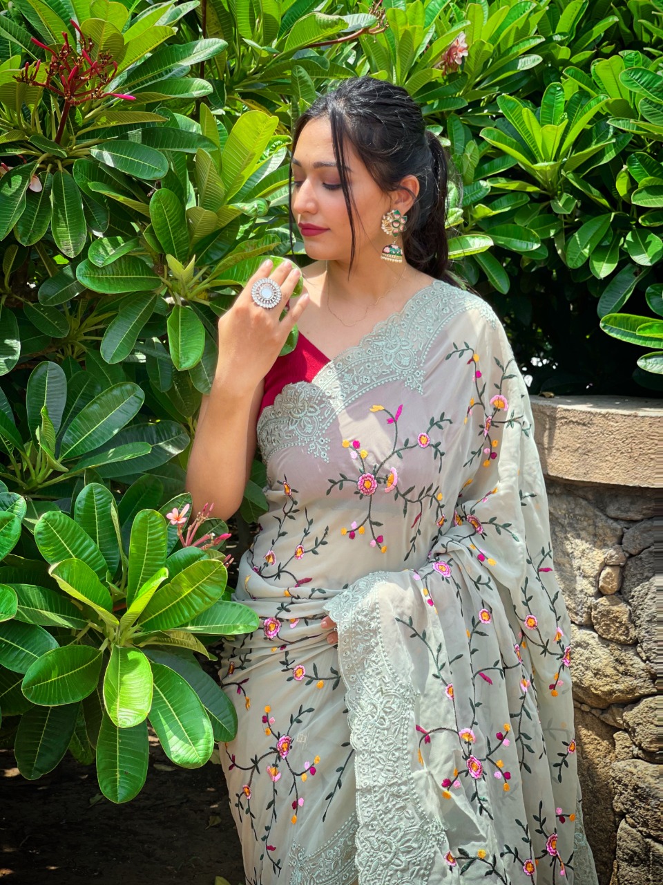 Pearl By Vtg Pure Georgette Saree Single And Set Stockiest And Supplier From Surat