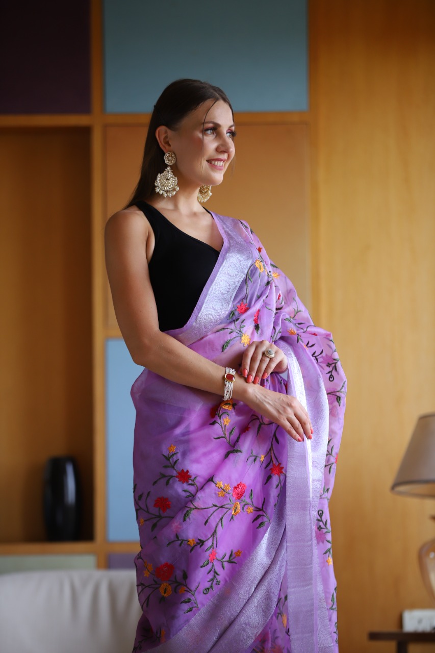 Jasmine By Vtg Pure Organza Designer Saree Single Avilable Wholesaler Supplier From Surat