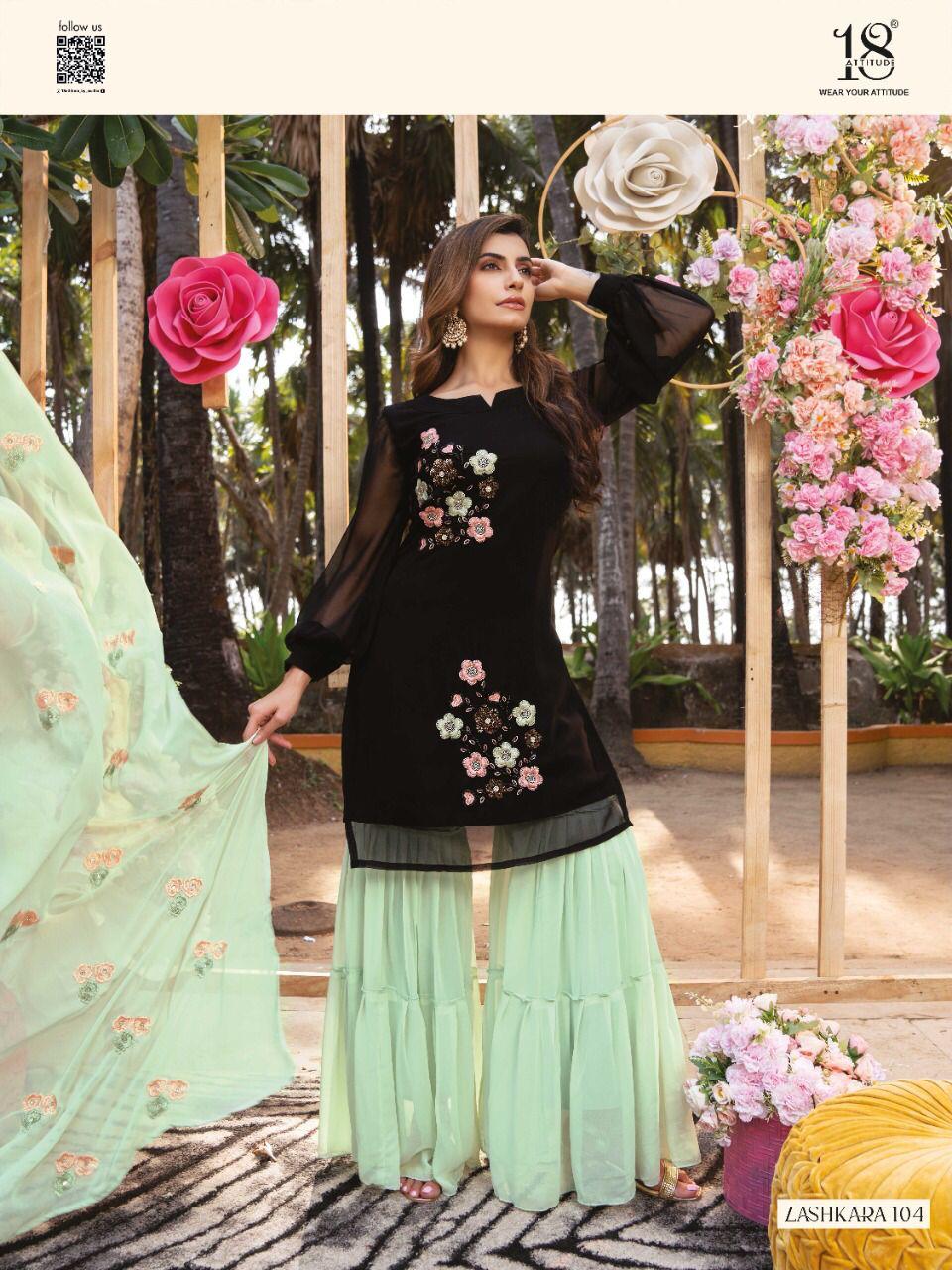 Lashkara By 18 Attitude Designer Kurti Pant With Dupatta Wholesaler Supplier From Surat