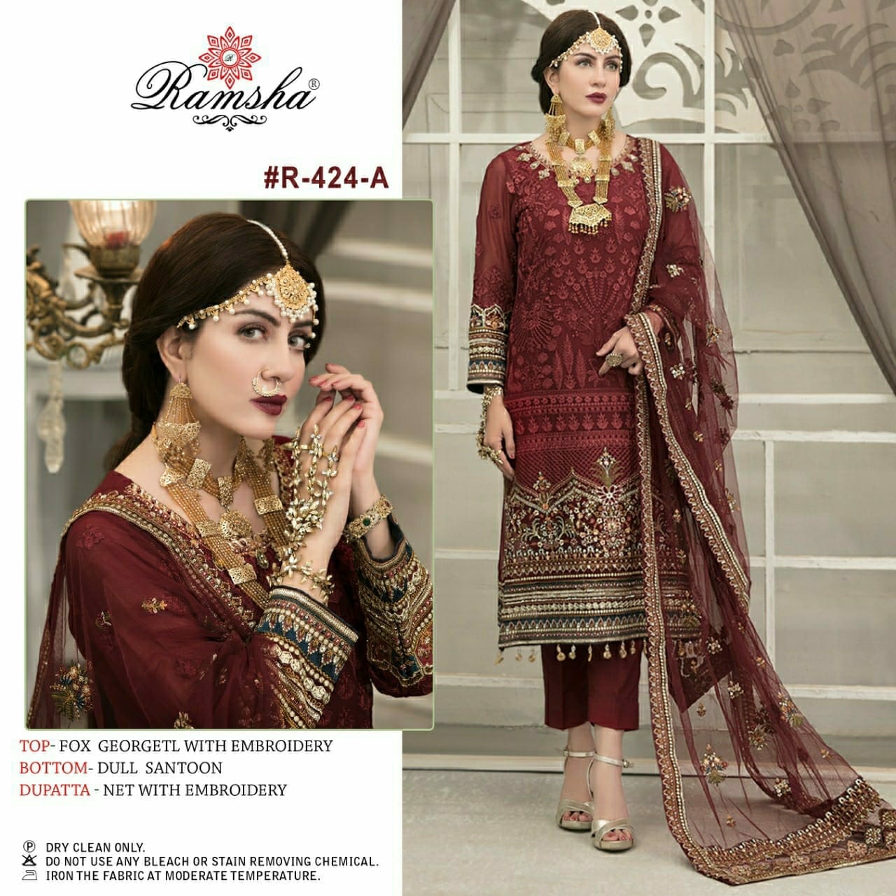 R 424 By Ramsha Pakistani Suit Single Available Wholesaler Surat Gujarat India