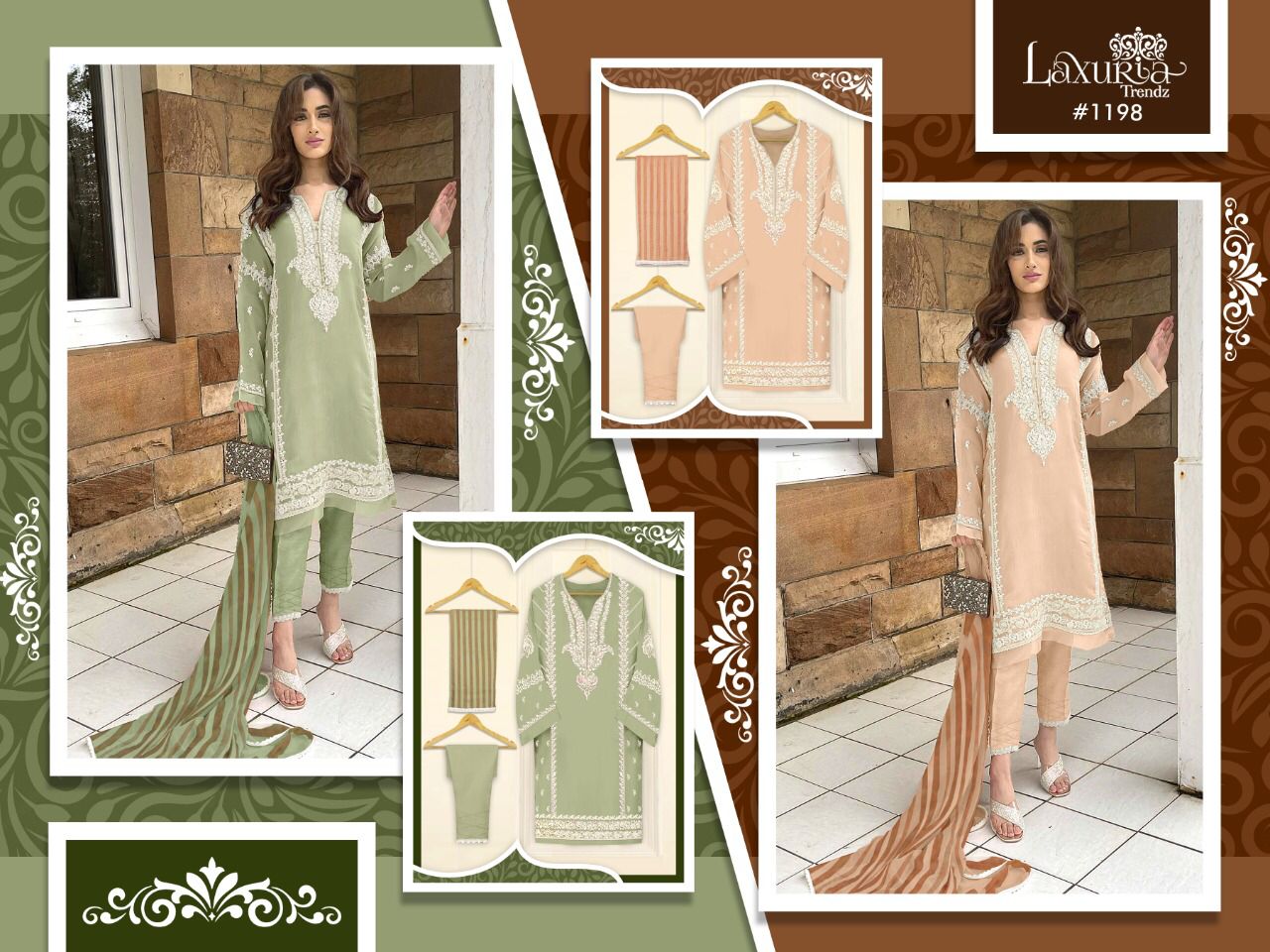 Laxuria Trendz D No 1198 Kurti Pant With Dupatta Pakistani Collection Manufacturer Traders And Deale...