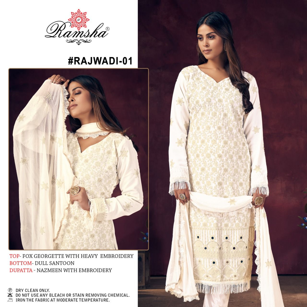Rajwadi By Ramsha Hit Design Pakistani Suit Single Available Wholesaler Surat Gujarat