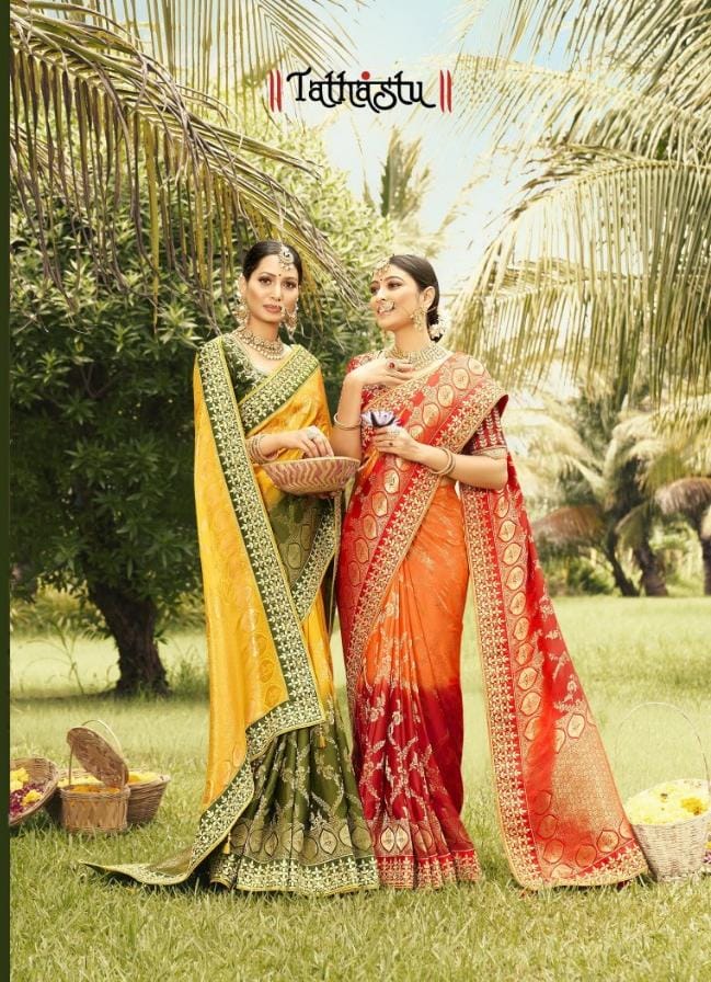 Tathastu 100 Series Heavy Gaji Silk Party Wear Saree Single And Set Stockiest And Supplier From Sura...