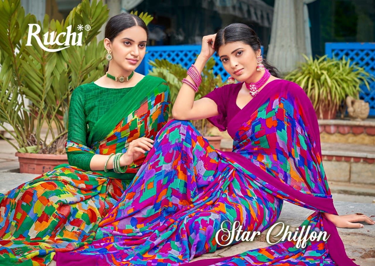 Star Chiffon By Ruchi Saree Wholesale Suppliers In Surat