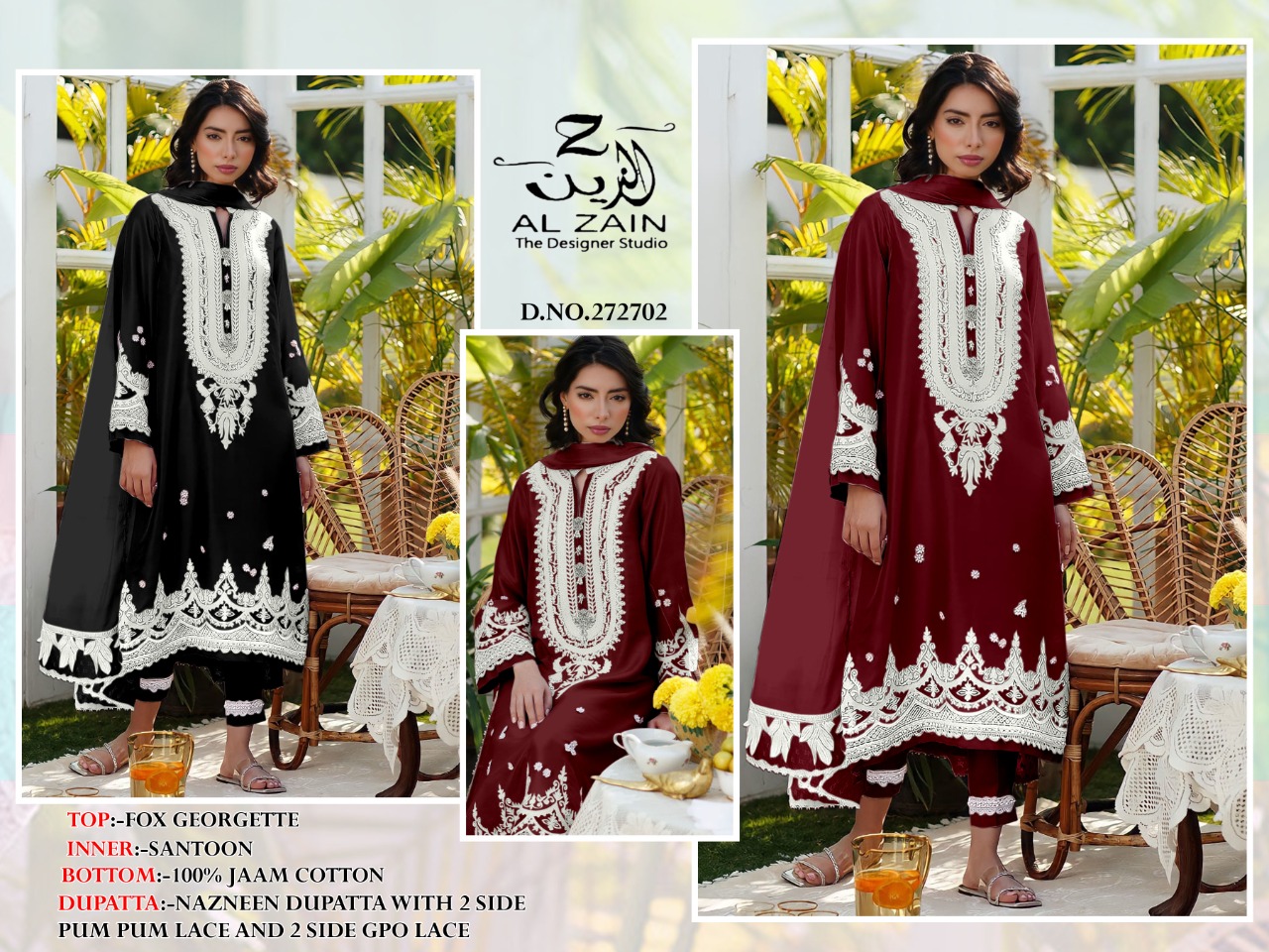 Al Zain D No 272702 Pakistani Long Kurti Pant With Dupatta Collection Manufacturer Traders And Deale...