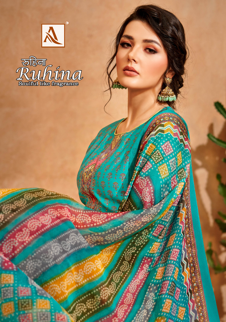 Ruhina By Alok Suit Pure Viscose Silk Digital Print Dealer And Exporter Surat Gujarat