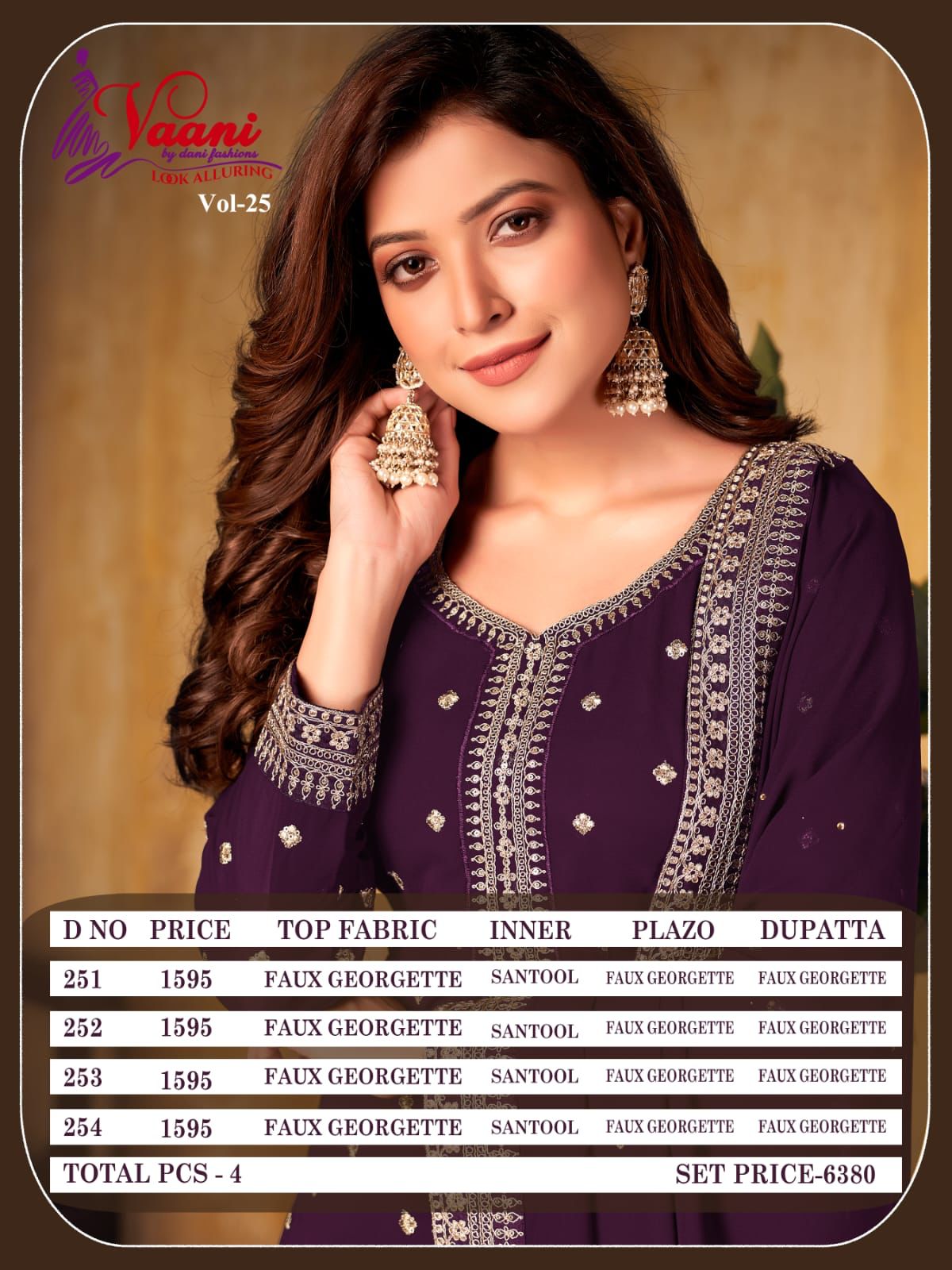 Vaani Vol 25 By Dani Designer Georgette Plazo Suit Single And Set Stockiest And Supplier From Surat