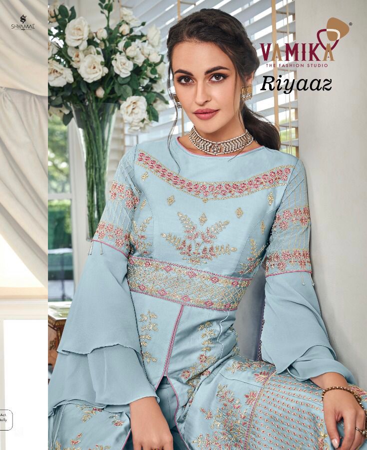 Riyaaz By Vamika Heavy Designer Top Plazo With Dupatta Wholesaler Supplier From Surat