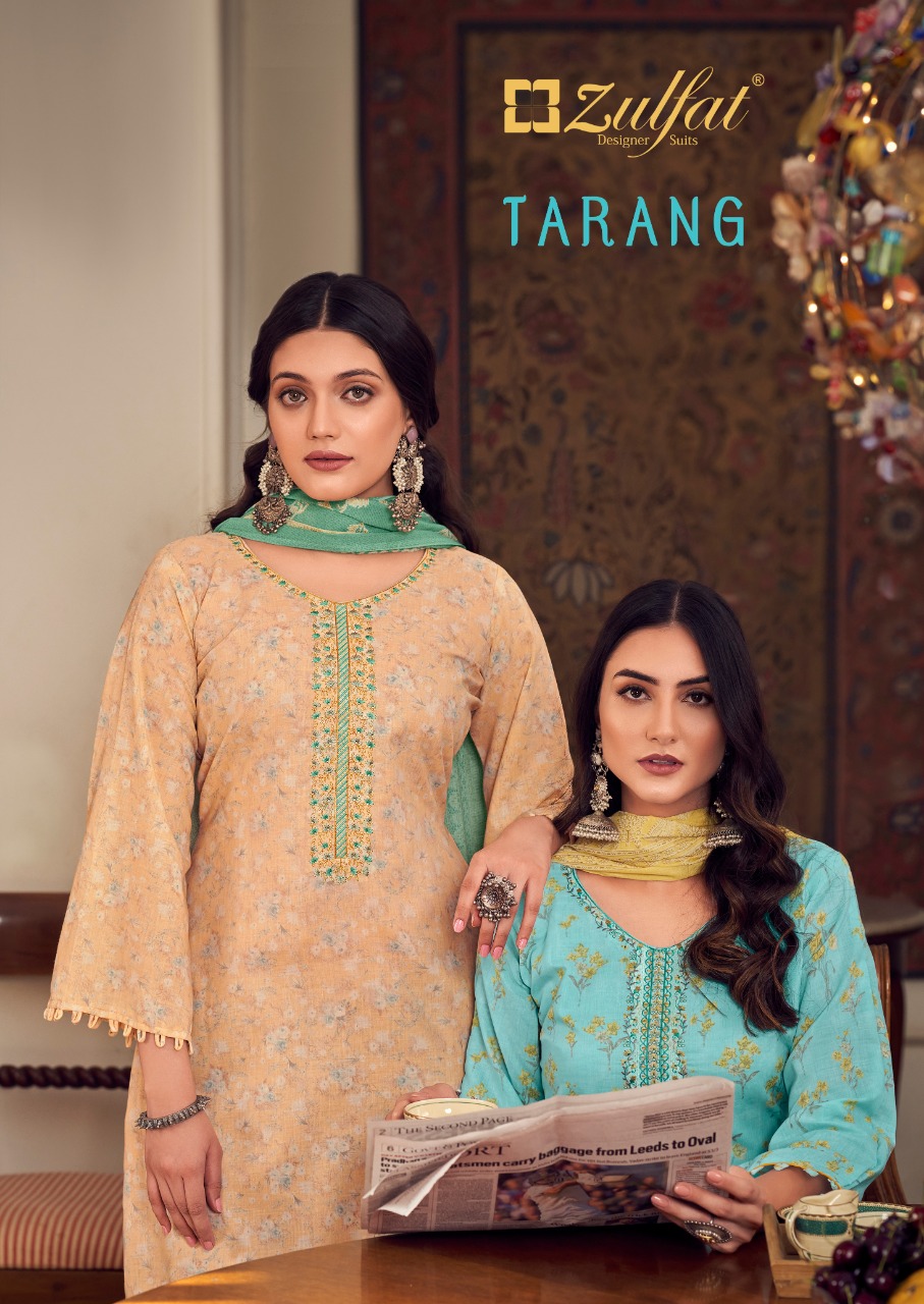 Tarang By Zulfat Designer Suits Pure Cotton Suit Dealer And Exporter Surat Gujarat