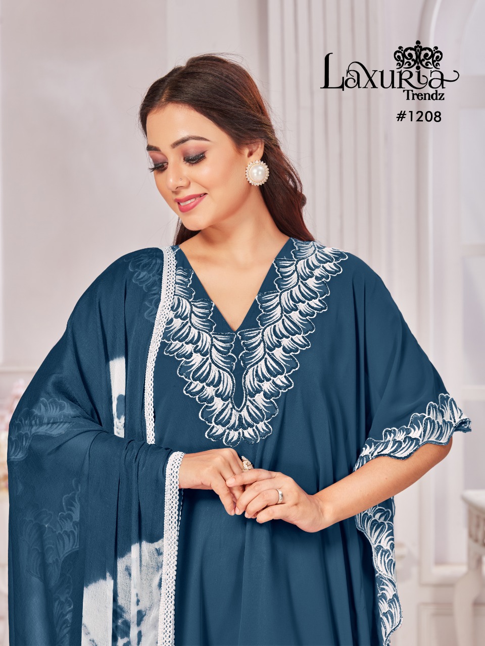 Laxuria Trendz D No 1208 Georgette Top Bottom With Dupatta Pakistani Collection Manufacturer Traders...