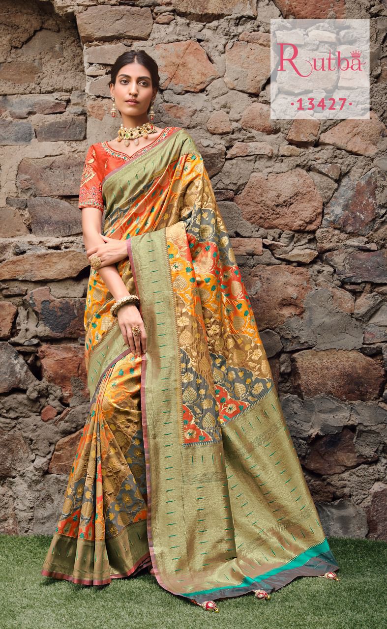 New Cora Silk Saree Concept Rutba Royal Series 13419 To 13433 Single And Set Stockiest And Supplier ...